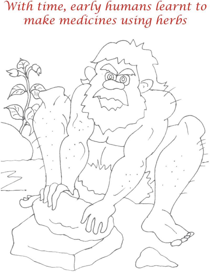 Early Humans printable coloring page for kids 12