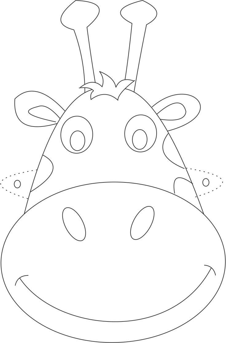 Giraffe Mask Coloring Page Giraffe Mask Coloring Page