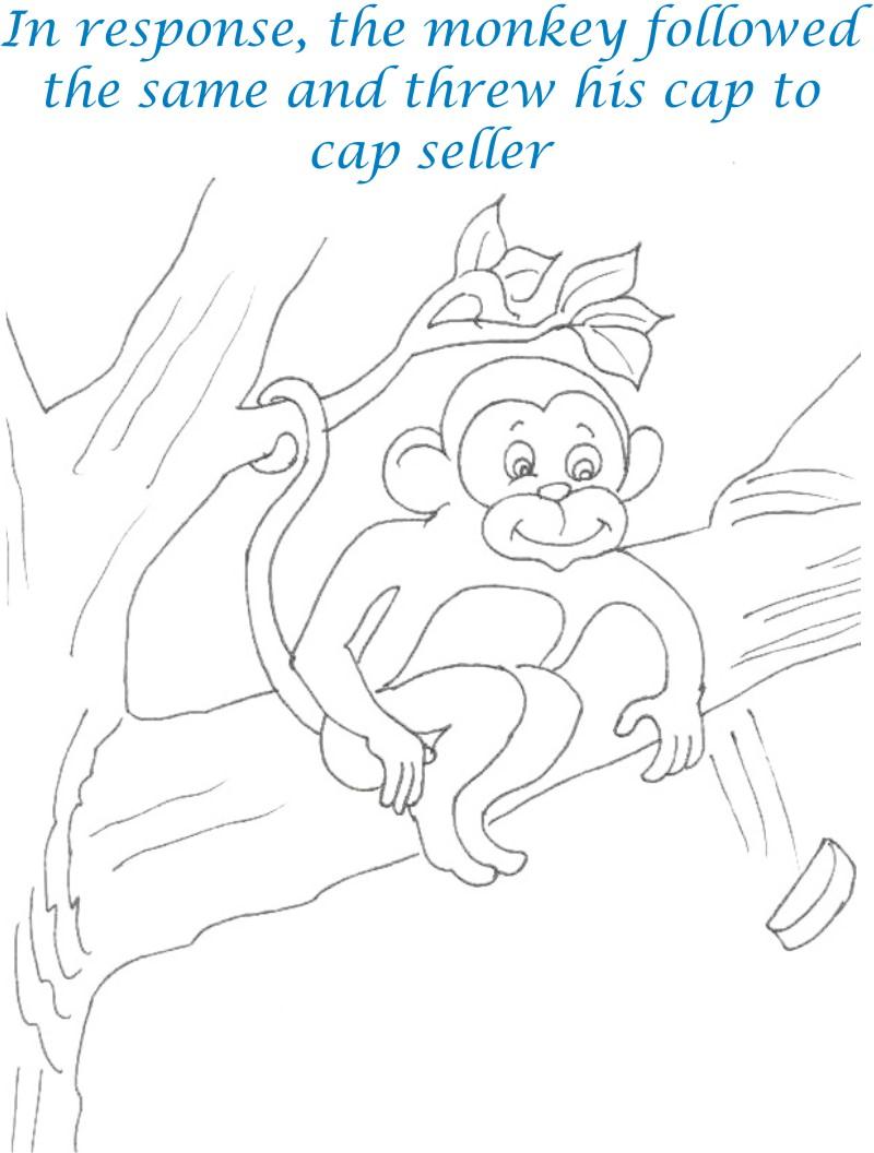 Cap seller story coloring page for kids 20