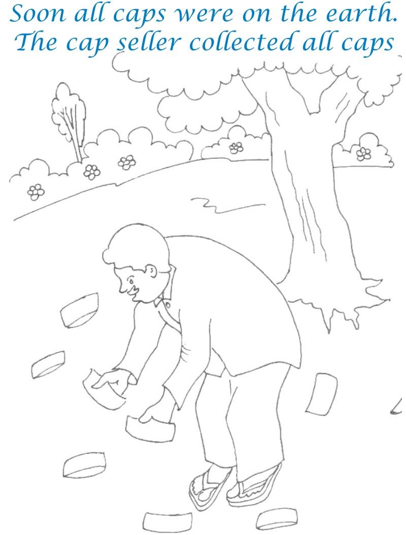 Cap seller story coloring page for kids 22