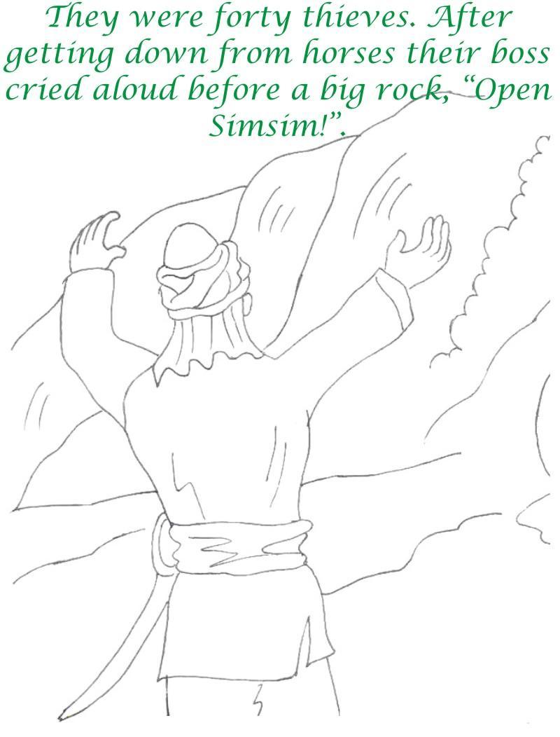 Alibaba story printable coloring page for kids 11