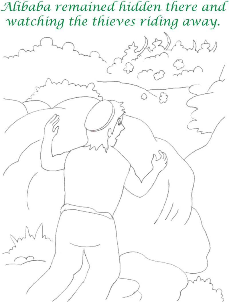 Alibaba story printable coloring page for kids 14