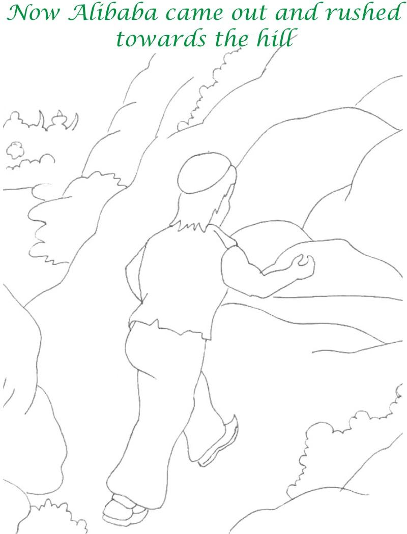 Alibaba story printable coloring page for kids 15