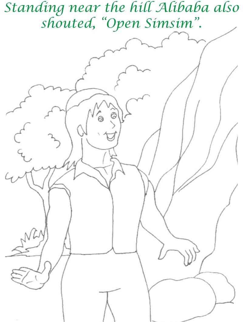 Alibaba story printable coloring page for kids 16