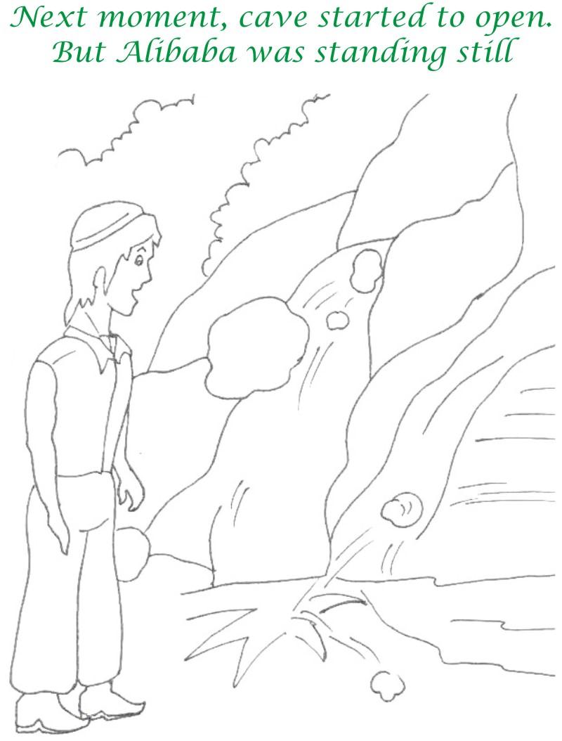 Alibaba story printable coloring page for kids 17