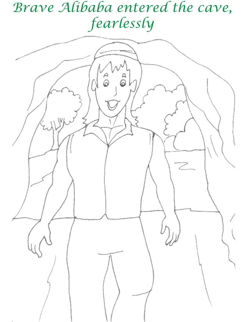 Alibaba story printable coloring page for kids 18