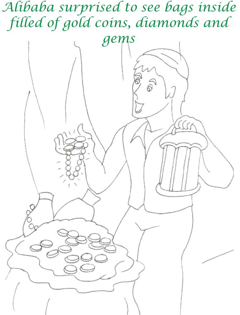 Alibaba story printable coloring page for kids 20