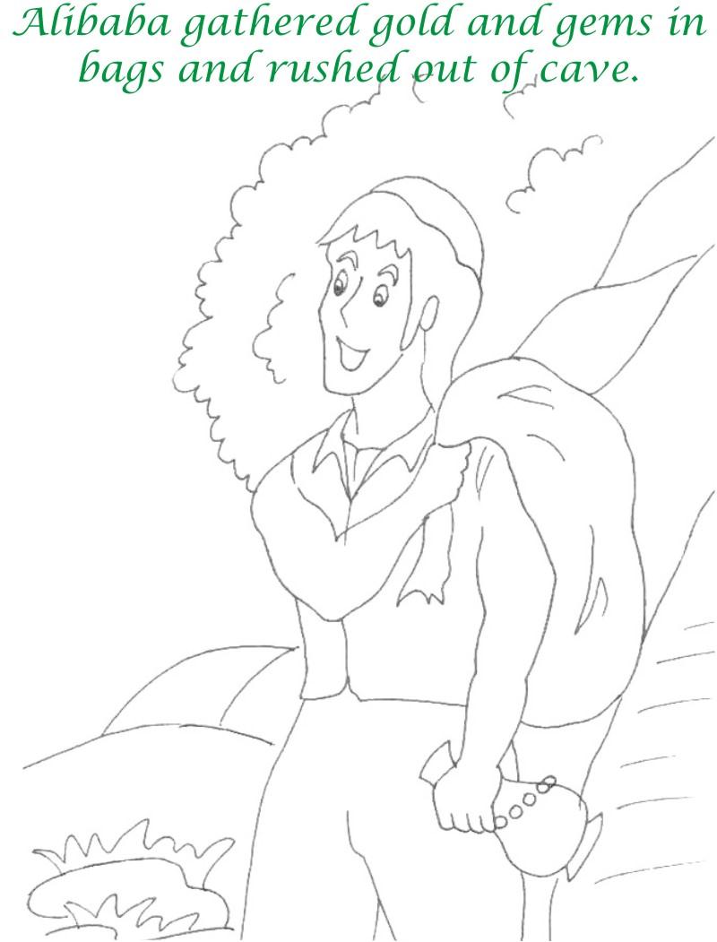 Alibaba story printable coloring page for kids 21