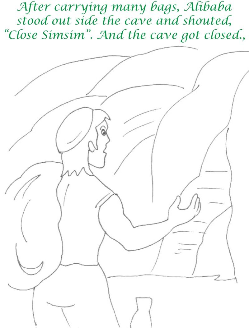 Alibaba story printable coloring page for kids 22