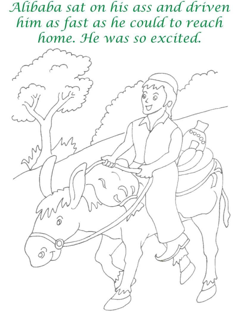 Alibaba story printable coloring page for kids 24