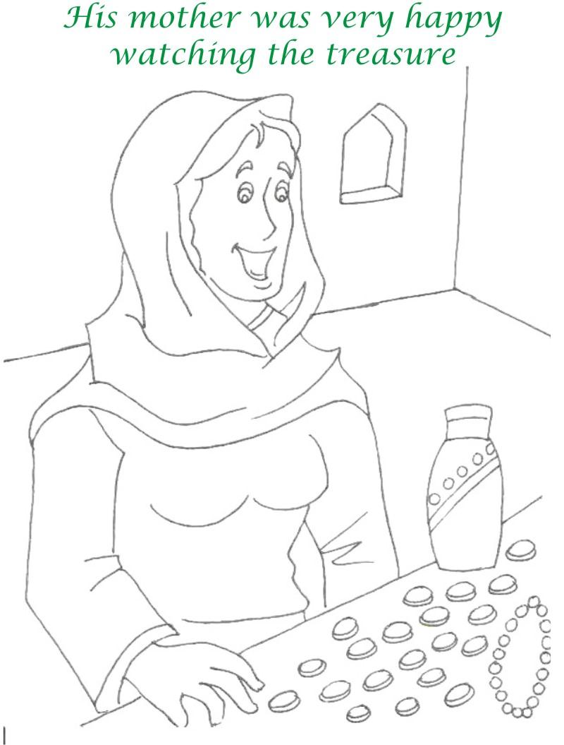 Alibaba story printable coloring page for kids 26