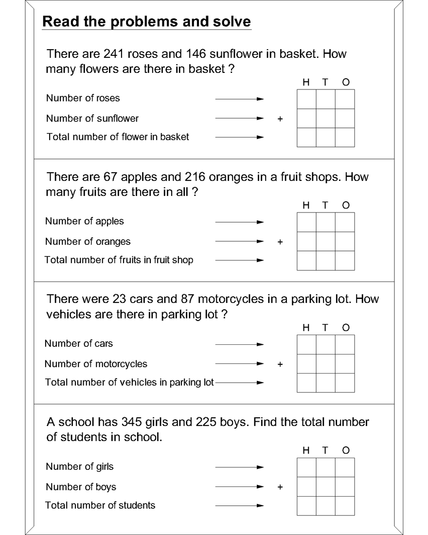 worksheet Math Computation Worksheets maths worksheets for addition word problems