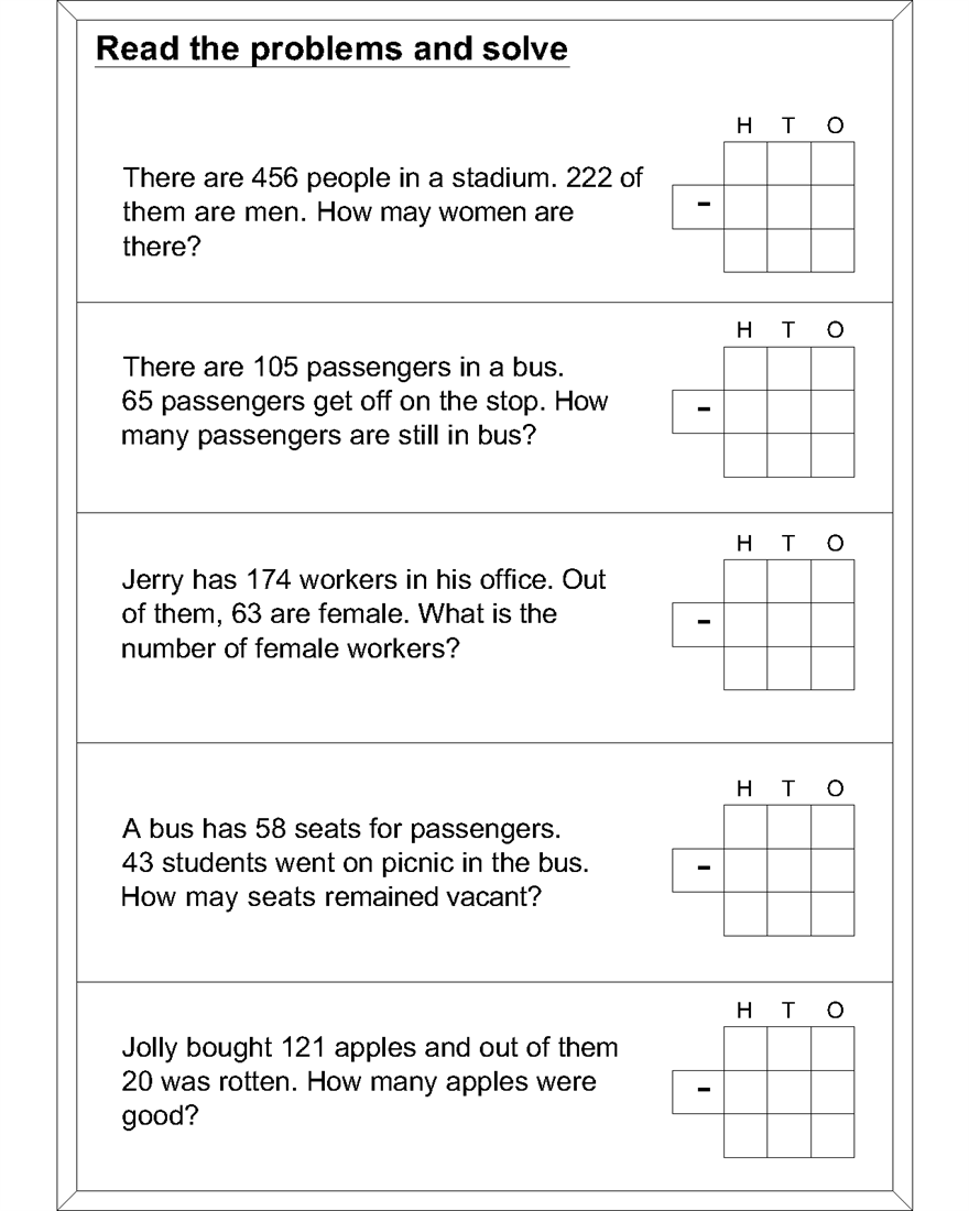 Printables Subtraction Word Problems Worksheets word problem subtraction math worksheets