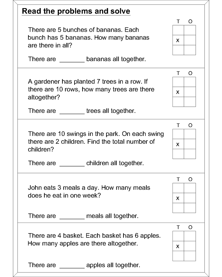3405 54432 Math Worksheet Multiplication Word Problems
