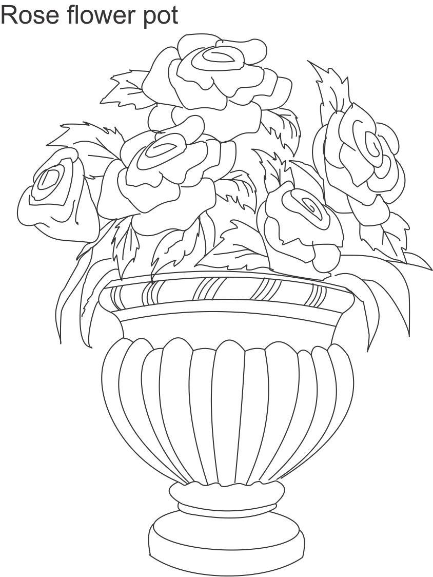 3409 Flower pot coloring page 2