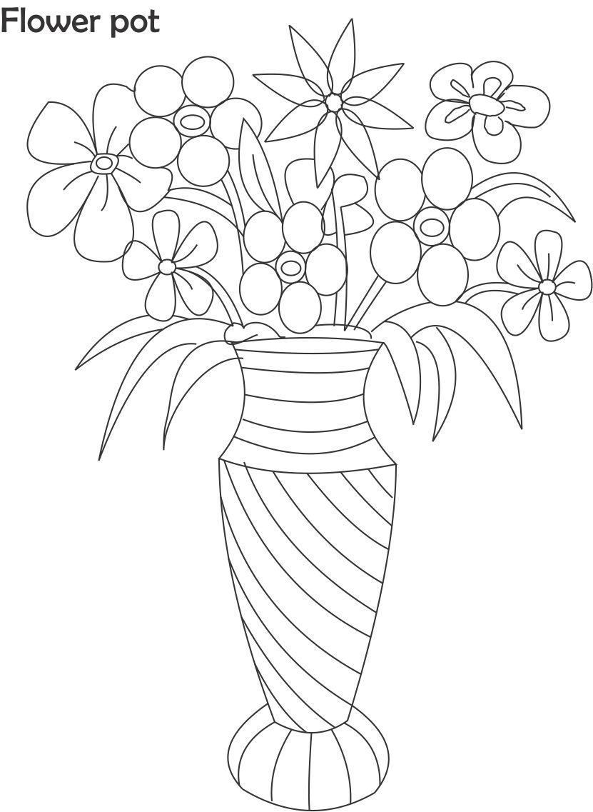 3409 Flower pot coloring page 5
