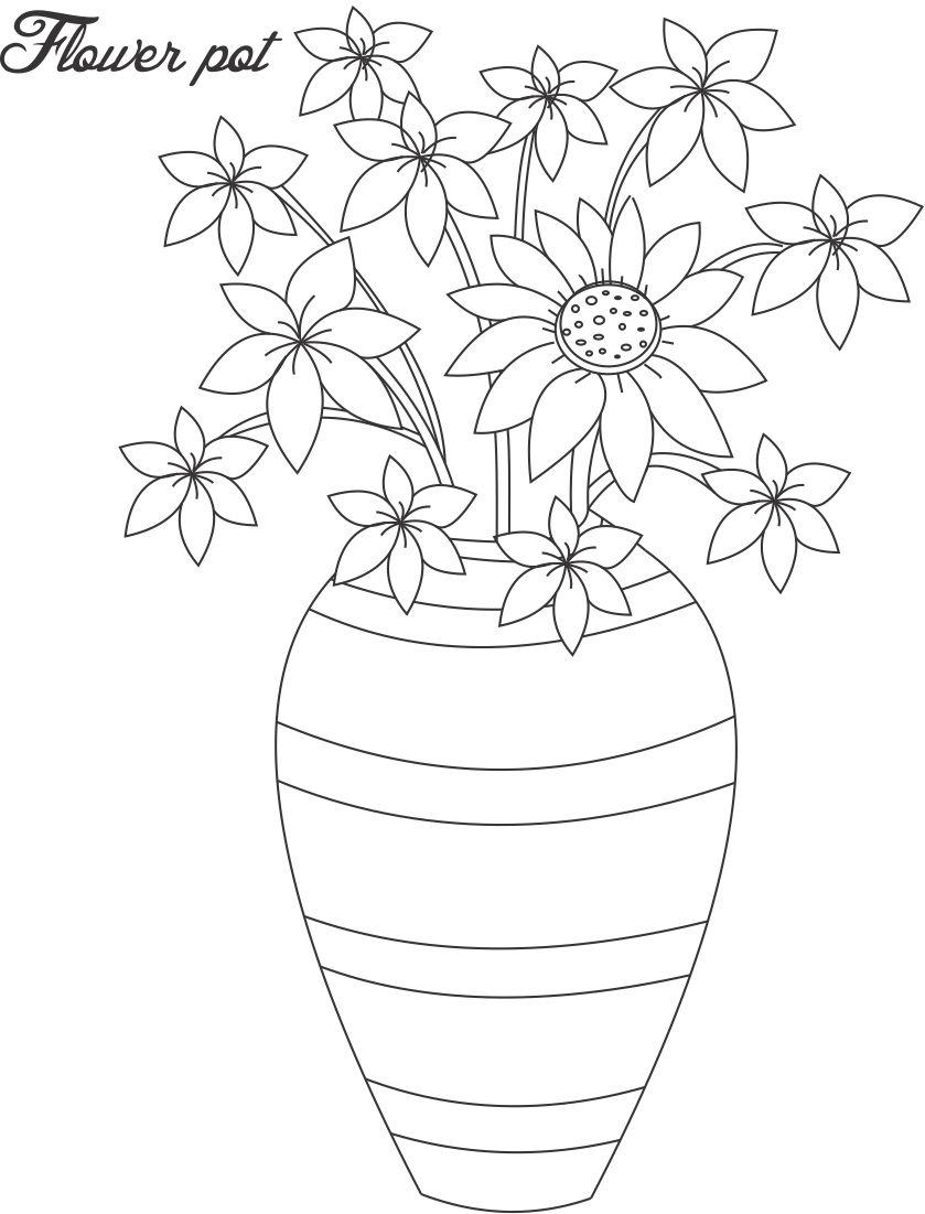 3409 Flower pot coloring page 13