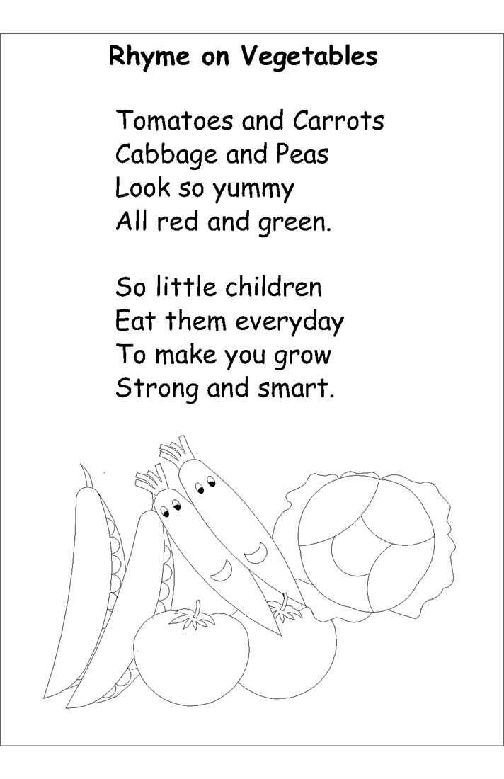 nursery rhyme coloring pages vegetables