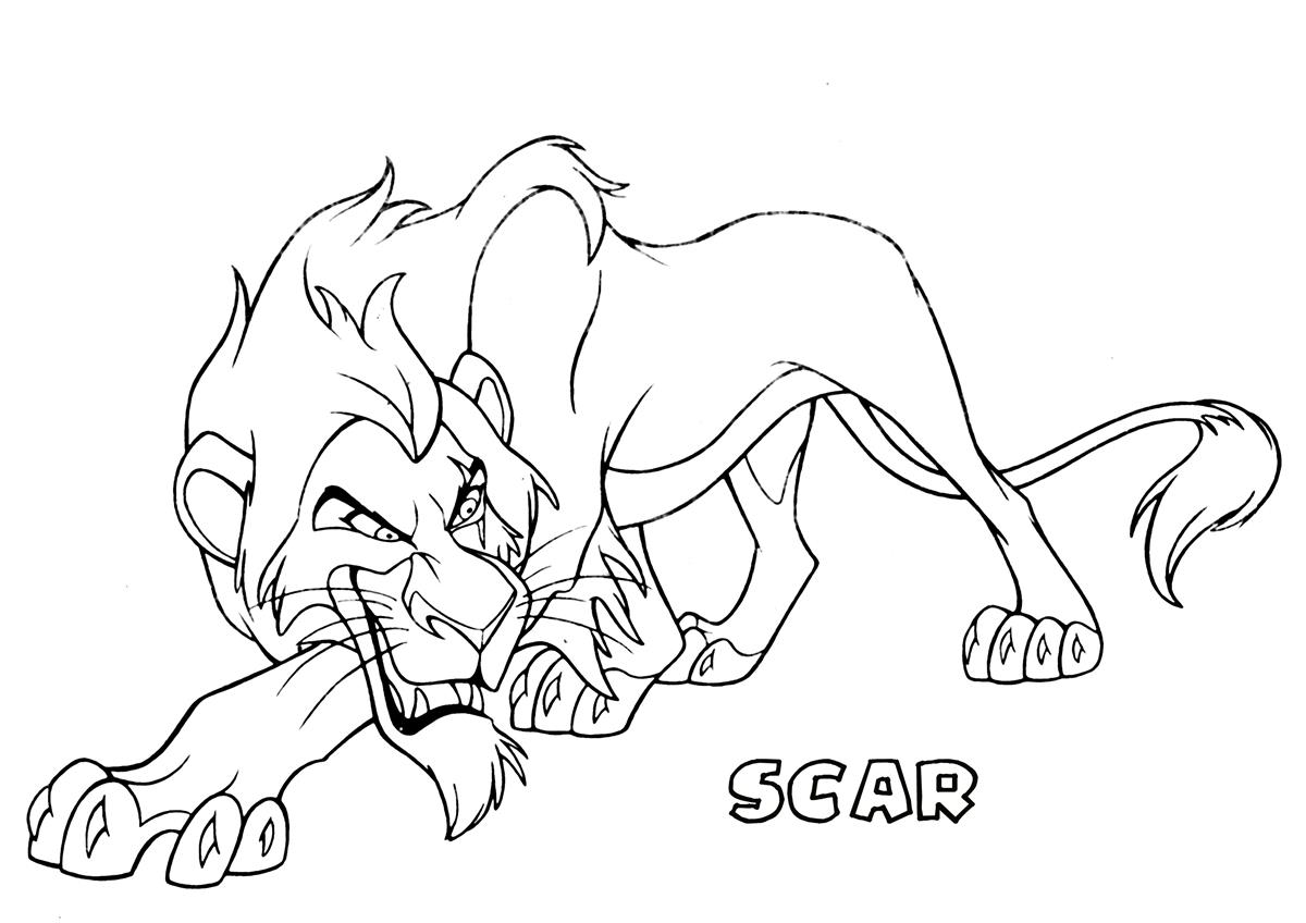 Scar the lion king coloring page