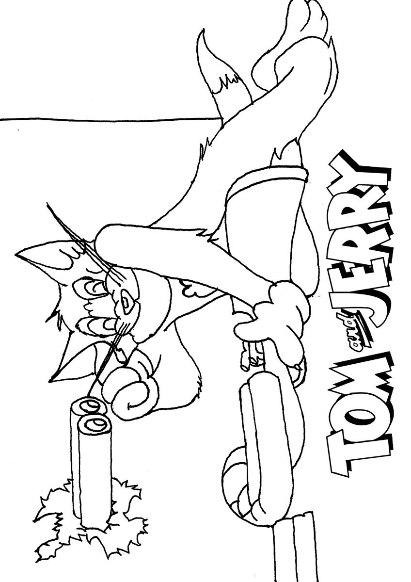 tom and jerry and spike coloring pages