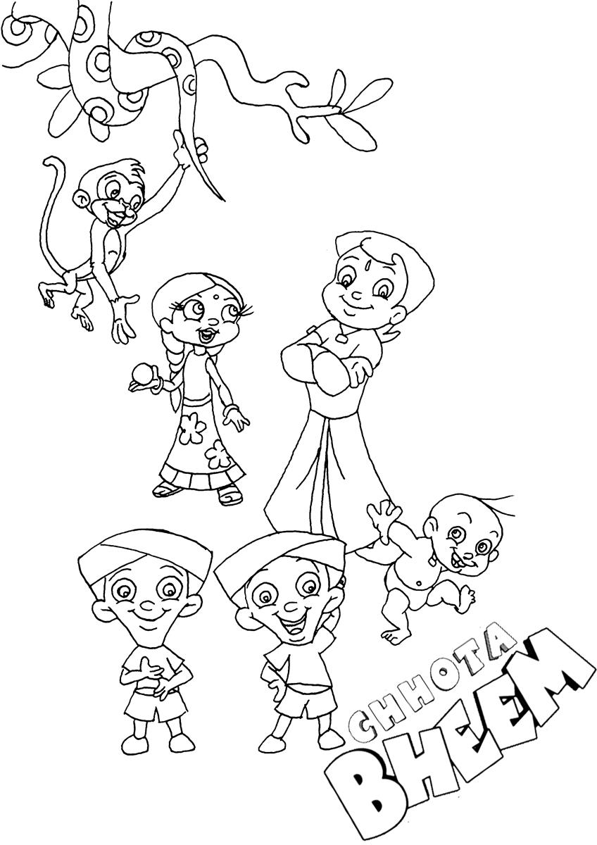 Colouring Pages Chota Bheem Chota bheem outline colouring pages