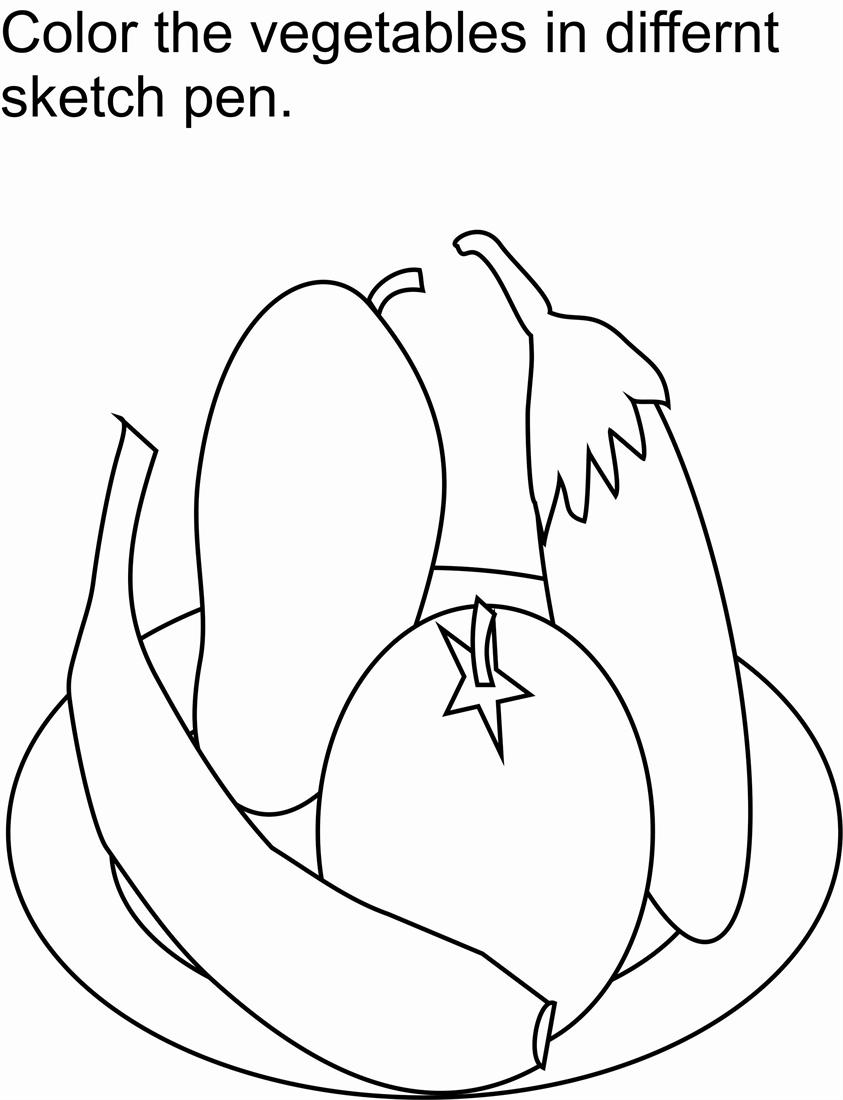 Vegetable coloring printable page for kids