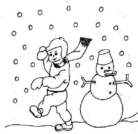coloring picture of snowing