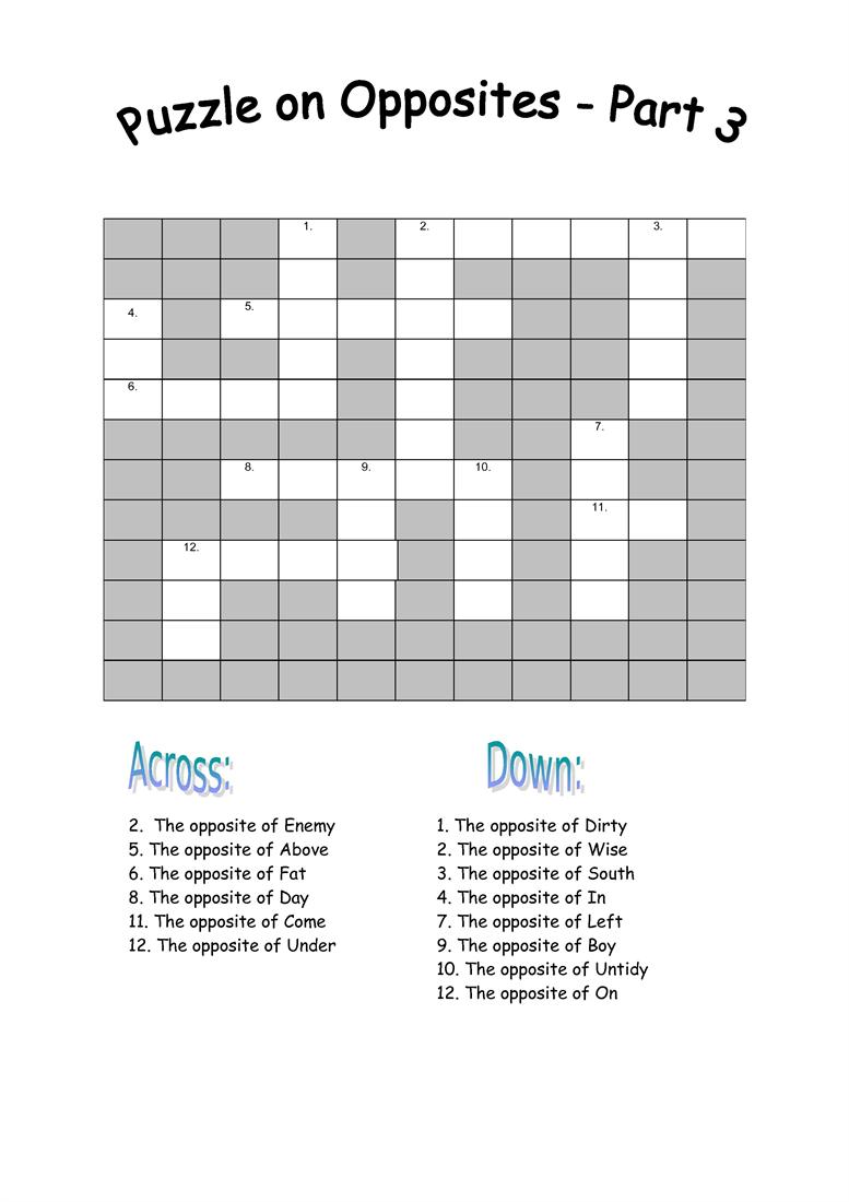 Puzzle on Opposites- 3