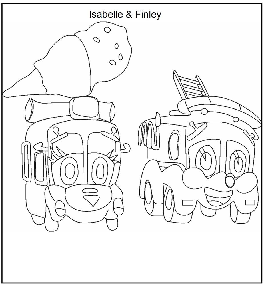 Finley and Isabelle coloring page for kids