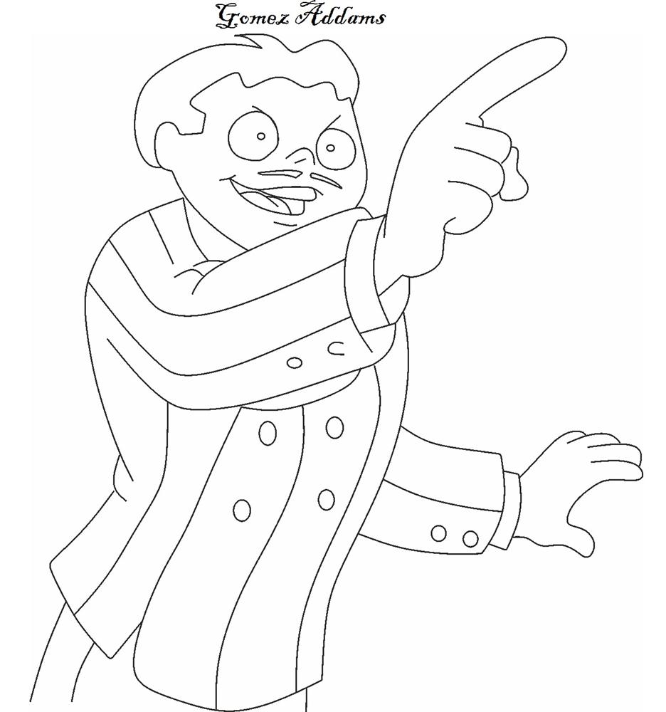 Addams Family Free Colouring Pages