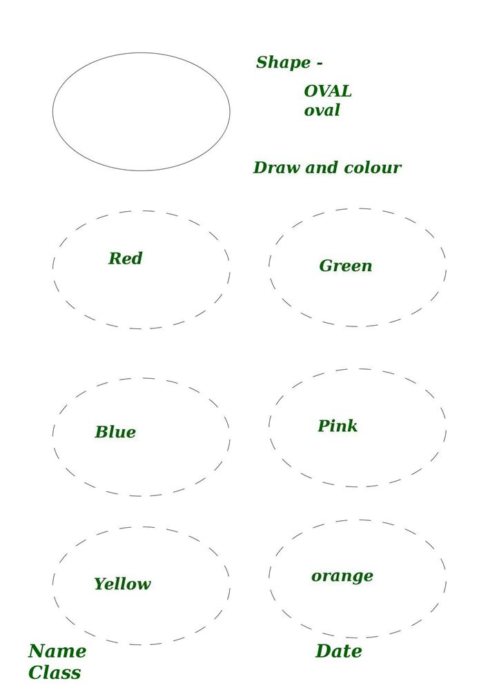 Shape activity worksheet oval