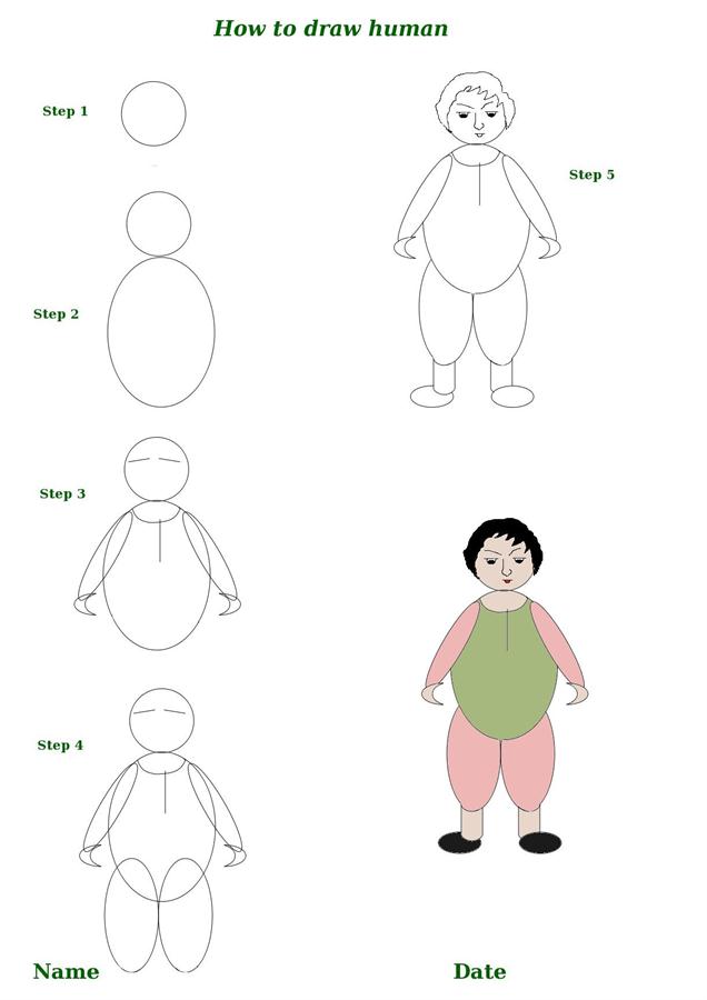 how to draw a human