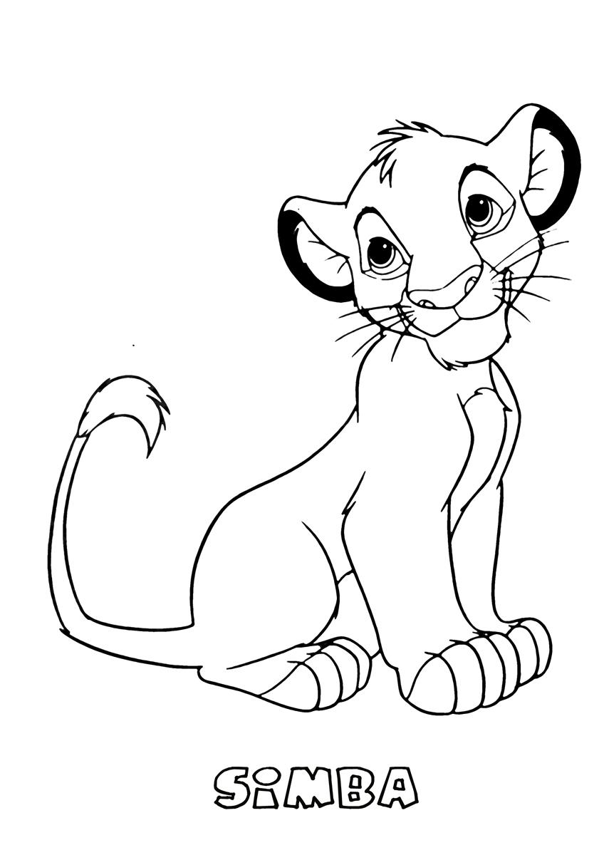 Simba1 the lion king coloring page