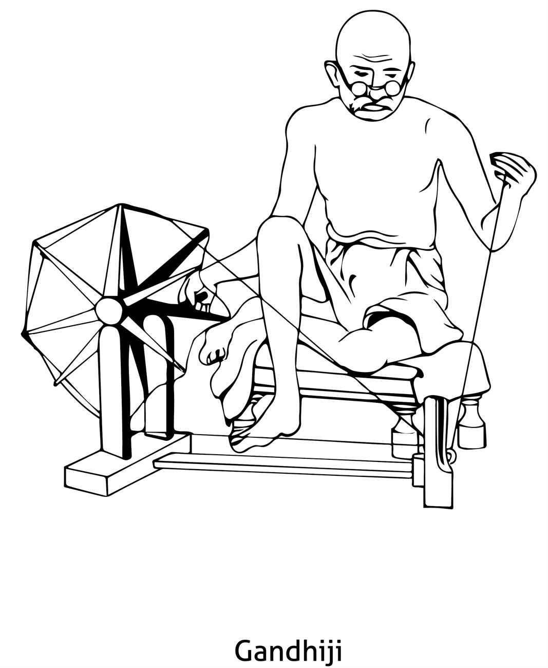gandhiji standing coloring pages - photo #8