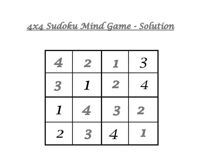 Sudoku 4x4 PDF